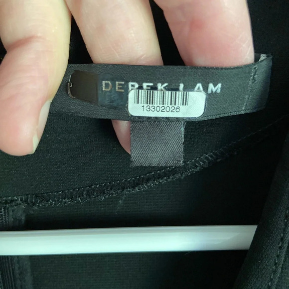 Derek Lam V Neck Black Silhouette Seam Dress US Sz 10 Italy - Picture 11 of 12